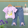 Boys' summer outfit  new style baby summer clothes wholesale moon doll trendy two-piece set for mid-to-large children