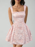 new sweet jacquard chic short dress - vintage sexy slim-fit mini dress
