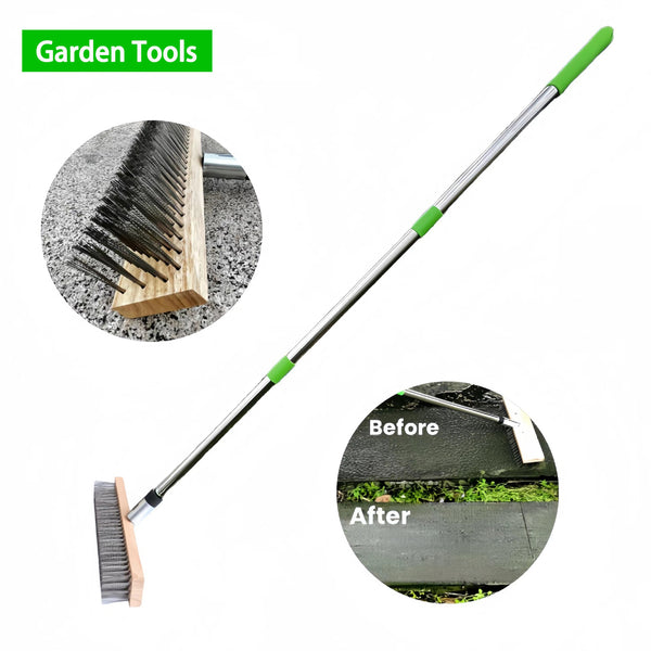 Pool brush Steel wire Floor brush Stainless steel wire Long handle Hard bristle brush Cement floor Moss Garden Outdoor floor brush