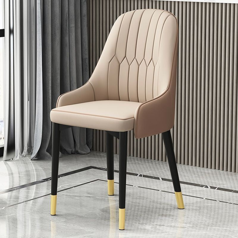 Hotel & home light luxury dining chair - minimalist modern backrest stool, office chair, restaurant leisure chair, dining table chair - metal & other materials