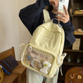 2025new arrival forest style large capacity backpack for women, preppy style soft girl girleasiest for match transparent pain bag school bag