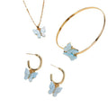 Wholesale butterfly necklace, european and american cross-border jewelry set, earrings, bracelet, pendant, high-end women's jewelry three-piece set