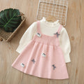 Kids' sweater dress - faux two-piece -  autumn/winter new year's edition - cartoon christmas dress - girls' dress