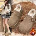 Thick sole buckle fleece-linedheattech birkenstock shoes low ankle snow boots 2025winternew arrivalwaterproof short boots non-slip cotton shoes