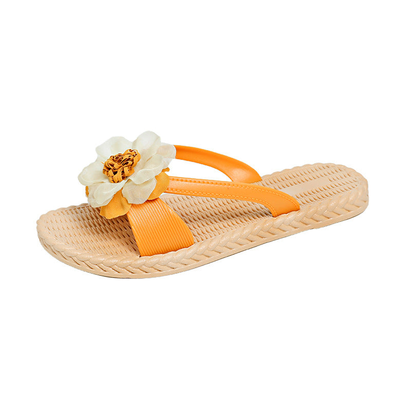 Sweet floral slides for women - summer beach sandals, korean style, trendy student design, non-slip fashion slippers, soft sole shoes