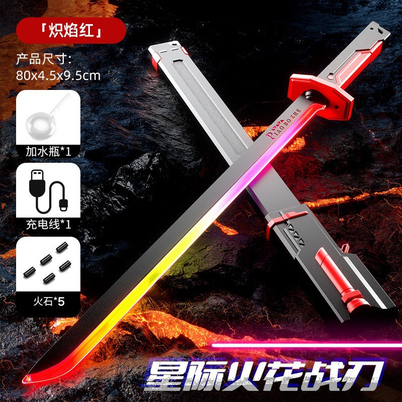 Free shipping new internet-famous double-bladed retractable lightsaber kids toy glowing sword boy double-headed laser sword sound and light sword