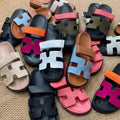 summer new thick-soled sandals & slippers - plus size, one-strap, hook-and-loop closure, color block design, casual outdoor women's shoes - versatile & stylish