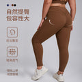European and american plus size v-line butt lifting yoga pants - high waist tummy control tight workout leggings - barely there yoga fitness pants