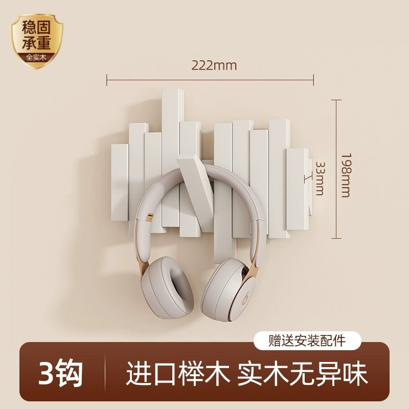 Solid wood piano key hanging hanger, entrance wall hanging, no punching, strong and durable storage, hanging bag, coat rack