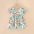 Red flower and green leaf princess dress