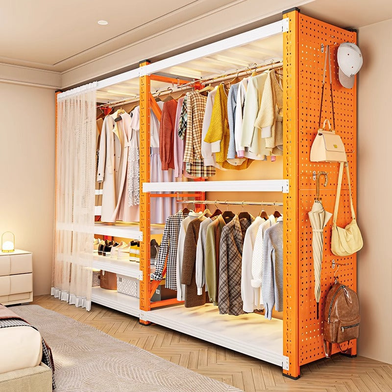 [shelf accessories] square hole perforated board storage rack metal multi-functional clothes rail shelf clothes hanger dustproof curtain