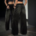 Amazon tiktok pinduoduo foreign trade cross-border fashion gray gradient tall drape wide leg pants