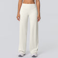 New arrival cross-border double-sided brushed pure colorhigh waistloose breathable yoga wide-leg pants running fitness yoga bell bottoms