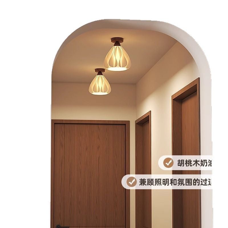 Walnut French cream skirt entrance porch corridor aisle light eye protection balcony ceiling light medieval romantic light