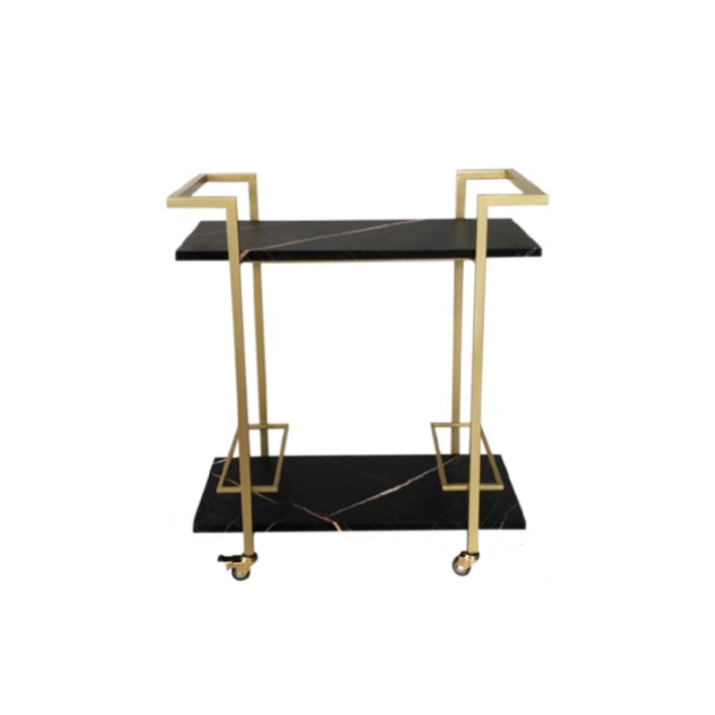 Nordic mobile trolley, high-end storage car, hotel wine cart, golden multi-layer wrought iron dining car, restaurant food truck