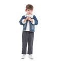 Children's outwearfall and winter style kidsfleece-lined denim clothing for boys and girls k-styleheattechtops for children cardigan wholesale