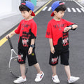 Boys' summer short-sleeve outfit:  new trendy & stylish kids' summer sportswear, korean style, mid-to-large size, chic summer collection