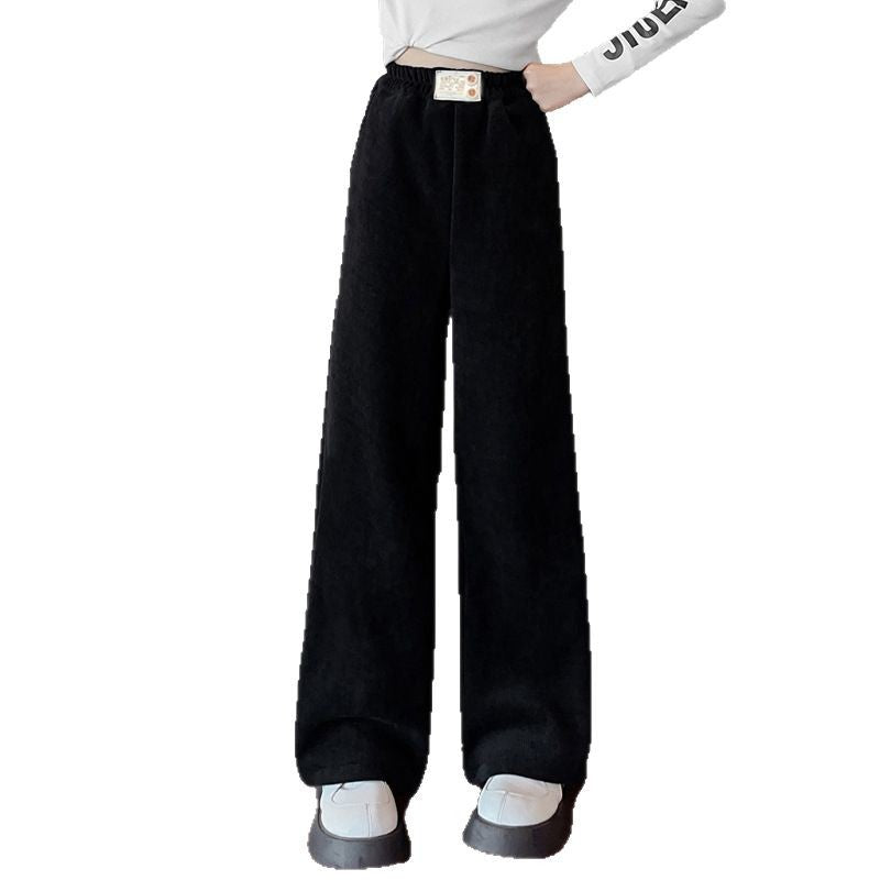 Girls' wide-leg pants - spring/autumn collection - mid-to-large size - long pants - spring collection for older girls - kids' casual pants - children's sweatpants