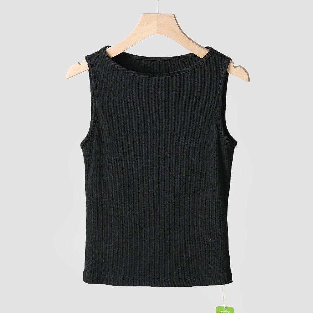 cross-border  spring/summer pure cotton tank top - off-the-shoulder halter neck slimming sleeveless undershirt camisole top for women