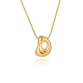 Amazon bestseller: premium bubble 26-letter gold pearlized necklace pendant - stylish women's accessory
