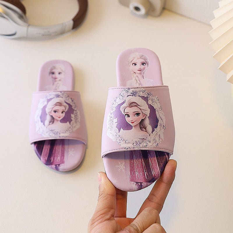 Custom summer girls' indoor/outdoor slippers & sandals - comfortable casual shoes with bow detail for little girls (sizes for mid-to-large children)