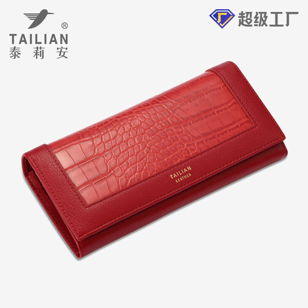 Tailian wallet lady,  European and American style crocodile pattern clutch bag, multi-functional wallet purse
