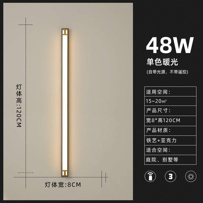 Outdoor linear wall light waterproof led minimalist villa gate pillar courtyard lamp modern minimalist luxury ultra-bright entrance light
