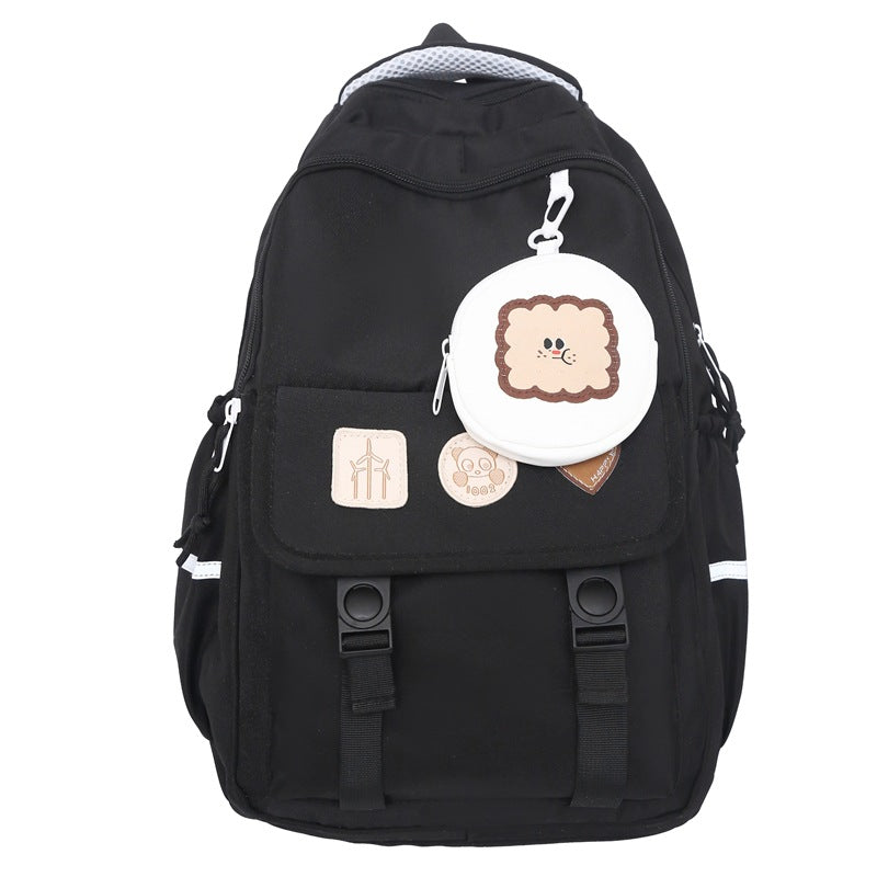 Backpack new simple and cute campus style student backpack high value lightweight large capacity backpack