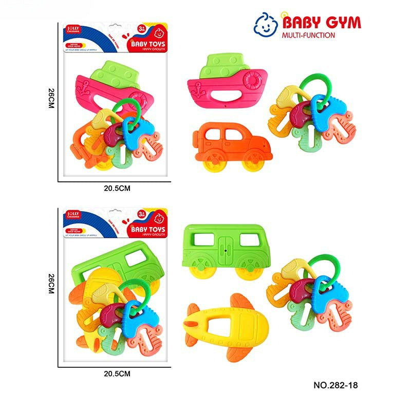 Cross-border export babies 0-12 months can be boiled baby bite glue toothpaste set newborn hand claw rattle bed bell