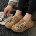 Beautiful rhinestone fireworks bokenflats women's outwear2026new arrival thick sole toe-cap half-toe mules shoes