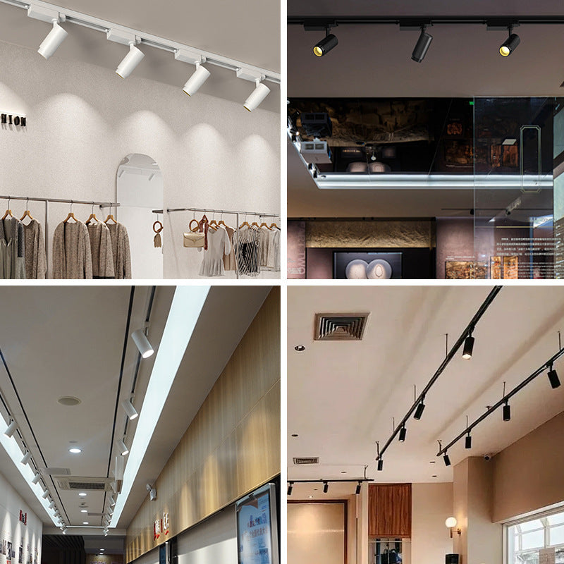 Zoomable led track light, commercial shop rail light, adjustable focus, restaurant spotlight, surface mounted ceiling spotlight