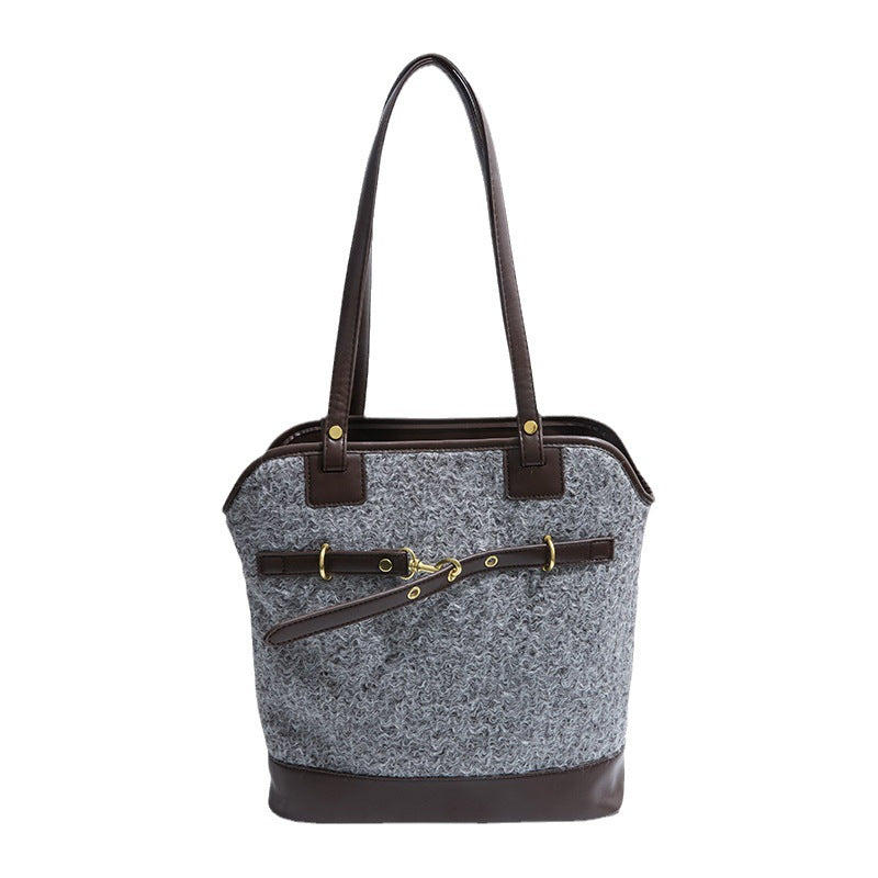 Retro trendy underarm tote bag women's 2025 autumn and winter new fashionable large-capacity shoulder bag niche design women's bag