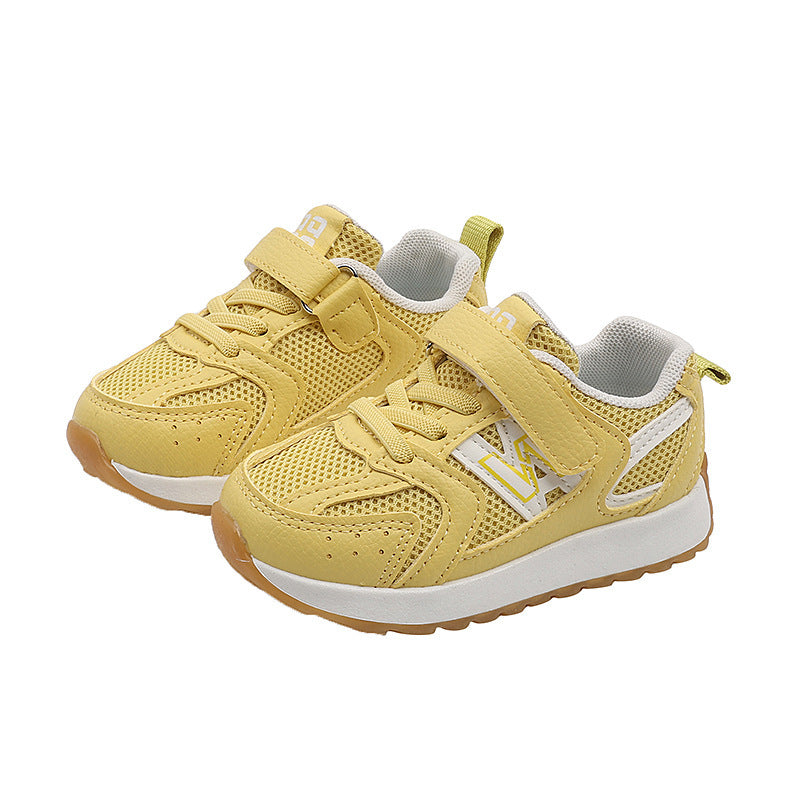 Girls' breathable first walking shoes, new korean style kids' shoes, fashionable casual sports running shoes, boys' crocs
