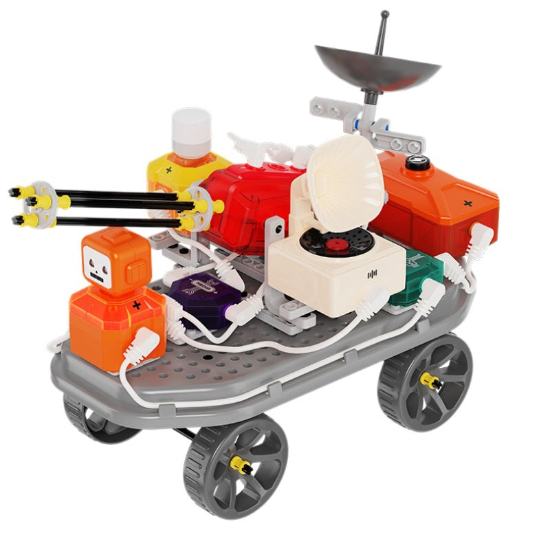 hot-selling children's science and education puzzle electronic building blocks circuit sound and light physics small experiment package large particle toys