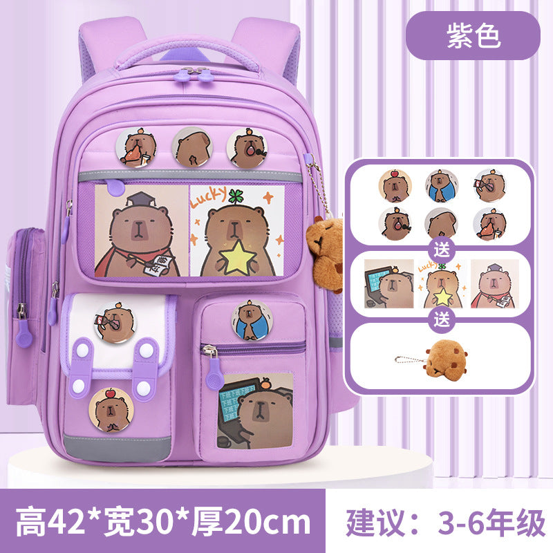 Kapibara new primary school bag, men's and women's 1-3-6 grades, light spine protection, large-capacity children's backpack