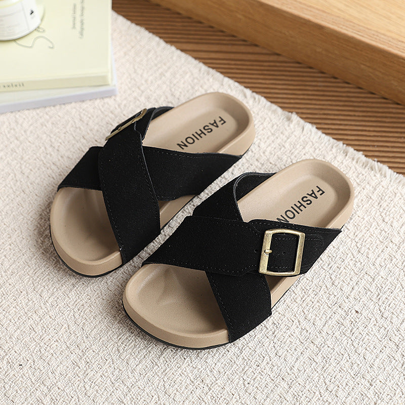 Birkenstock boys' cork sandals - new summer casual style for kids, indoor/outdoor flip-flops for older children