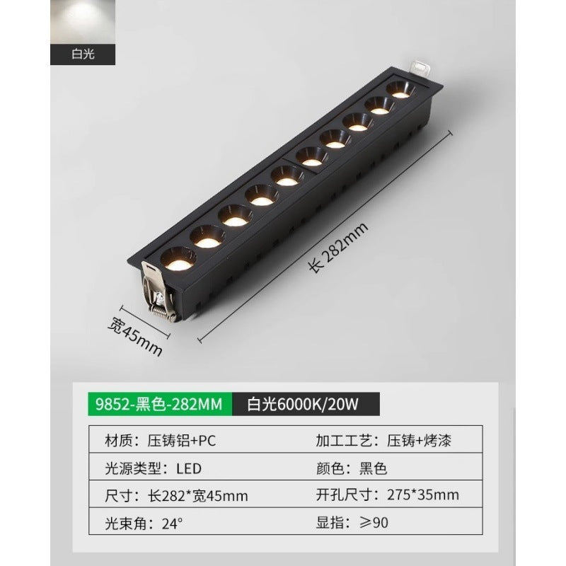 Grille light Recessed headless light Living room lighting Concealed spotlight Downlight line Corridor aisle ceiling light 1