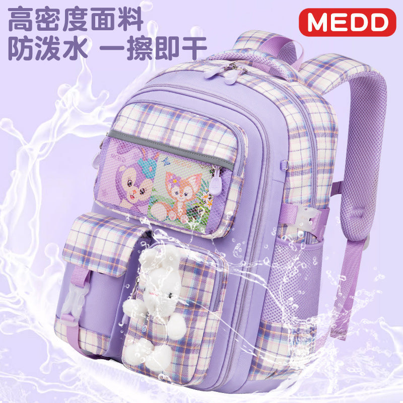 New primary school schoolbag for women, high value, cute and lightweight, breathable and waterproof children's backpack for grades 1-6