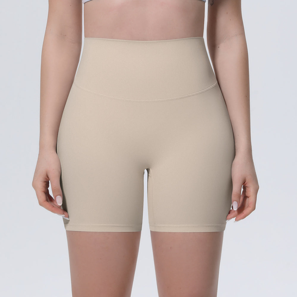 New arrival nude brushed quick-drying yoga pants women's high waist abdominal fitness shorts peach butt tight sports three-quarter pants