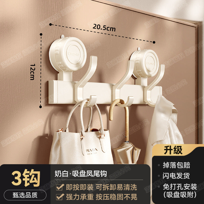 Strong vacuum suction cup hook No punching Strong load-bearing door Hanging hanger Entry door Clothes rack Storage