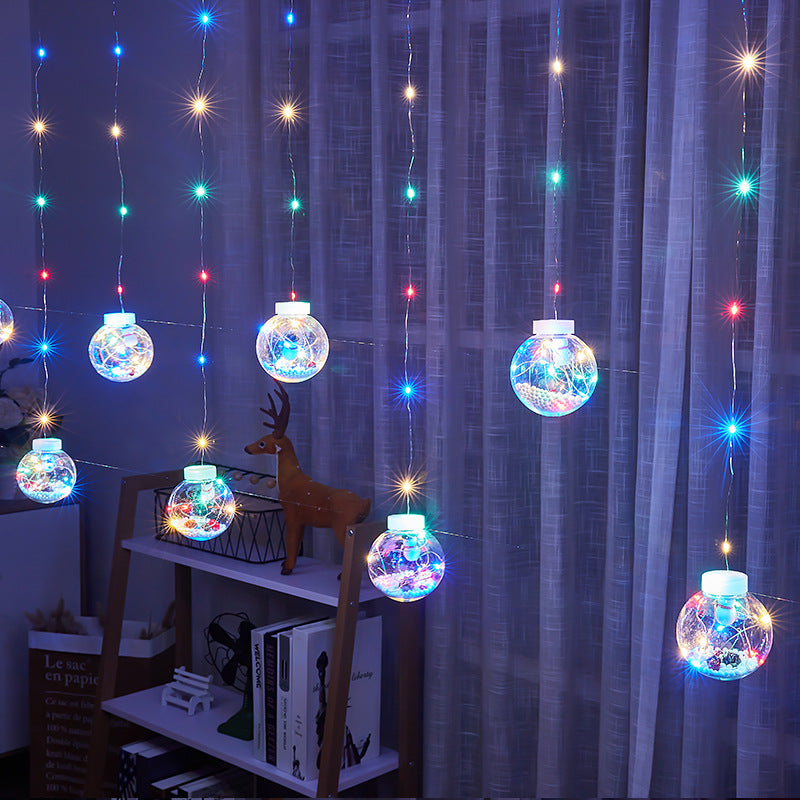 Cross-border new led snowman light string Christmas decorative light copper wire curtain light wishing ball lantern flashing light