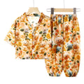 Kids' rayon pajama set - summer artificial cotton air conditioning suit - boys' and girls' rayon loungewear two-piece set - children's clothing