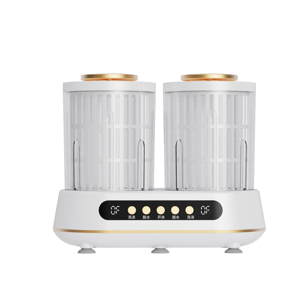 Double-cavity washing machine - small, automatic, portable mini washing cup for cleaning socks, underwear, and lingerie