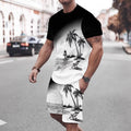 european and american men's short-sleeved and shorts sets, casual sportswear sets, 3d printed cross-border bestsellers