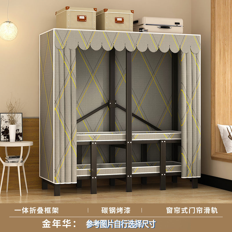 Stereo folding wardrobe, installation-free cloth wardrobe, for home bedroom, strong and durable, simple wardrobe, steel frame storage wardrobe