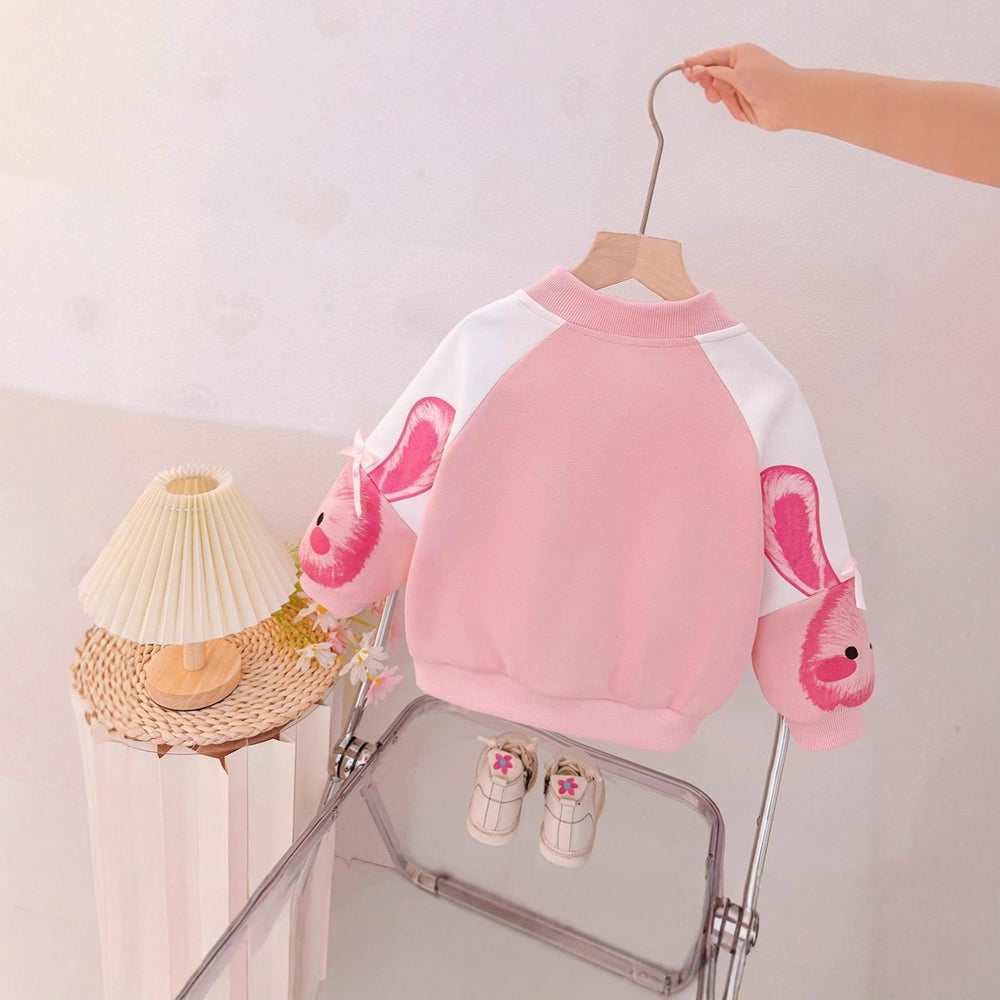 【dropshipping】 spring/autumn new arrivals: cute girls' baseball jacket - stylish baby top