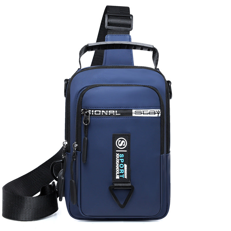 New men's breast bag trendy fashion multi-functional business commuting shoulder bag outdoor leisure travel portable messenger bag