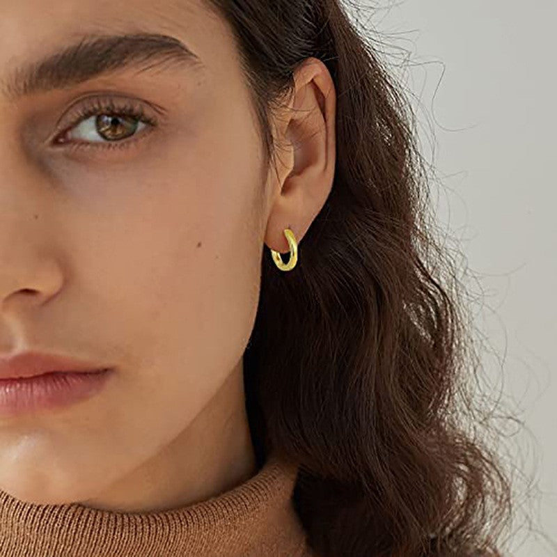 European and american cross-border hot-selling jewelry: 18k gold plated stud earrings, small hoop earrings, creative punk & hip-hop earrings