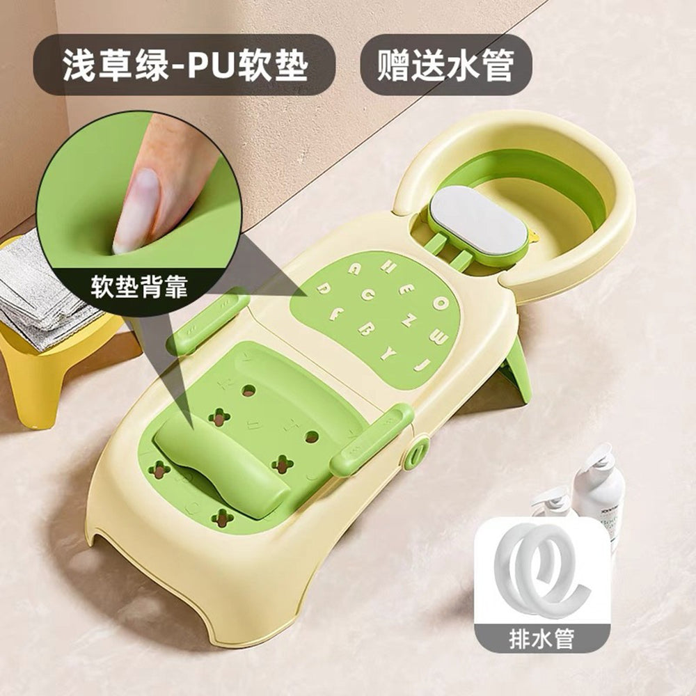 Kids' shampoo chair - foldable baby hair washing bed for home use - gentle hair washing for toddlers and infants