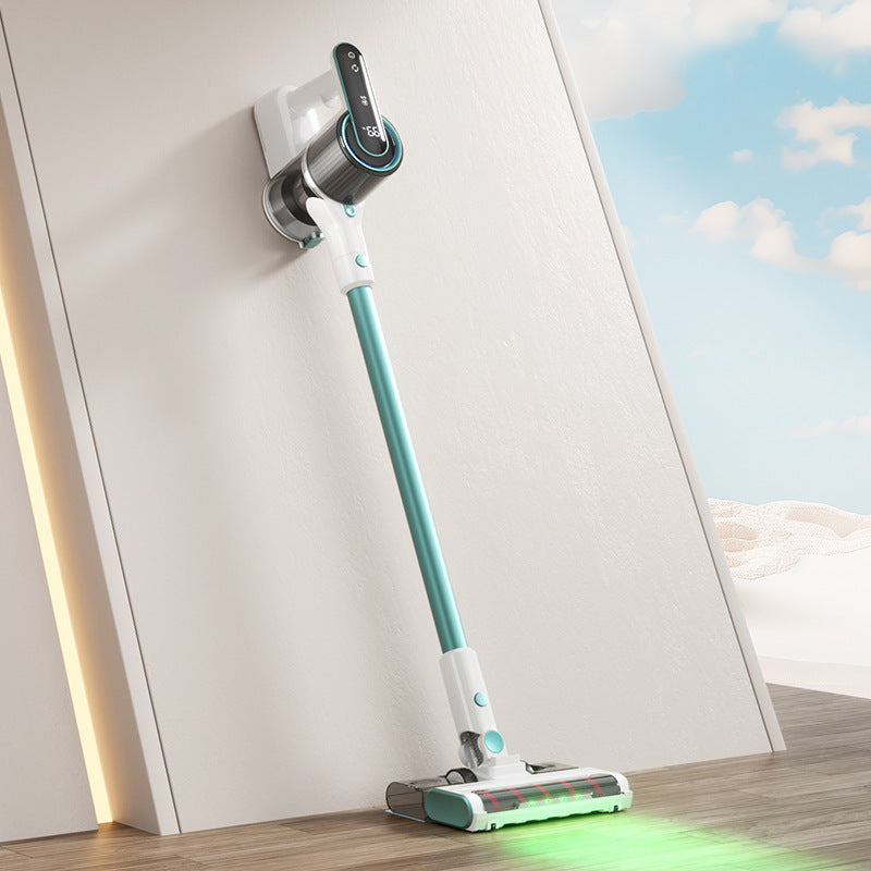 Foldable cordless long-handle roller brush vacuum cleaner - all-in-one sweeping, suction, and mopping system for home use - powerful handheld vacuum for carpets and floors